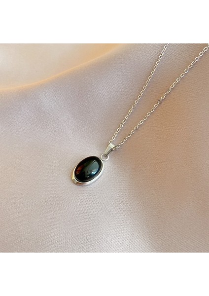 Kız Kalp Kolye Ins Soğuk Rüzgar Kolye Peri High-End Opal Kolye (Yurt Dışından)