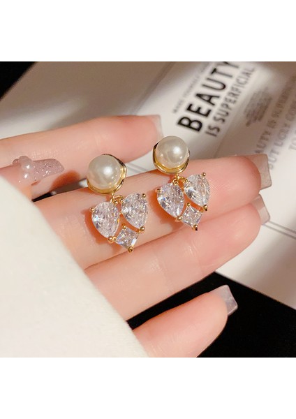 Premium Zirkonya Kalp Küpeler, Şık Küpeler (Yurt Dışından)