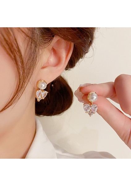 Premium Zirkonya Kalp Küpeler, Şık Küpeler (Yurt Dışından) fırsatları