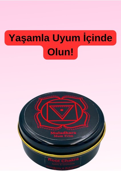 Kök Çakra Tütsü ve Mum Meditasyon Seti: %100 El Yapımı ve Tütsü + Soya Mum