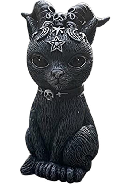 Cadılar Bayramı Sevimli Kedi Süsleri Sihirli Kedi Reçine El Sanatları Hediye -Shofar Kedi (Yurt Dışından)