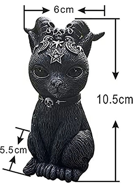 Cadılar Bayramı Sevimli Kedi Süsleri Sihirli Kedi Reçine El Sanatları Hediye -Shofar Kedi (Yurt Dışından)