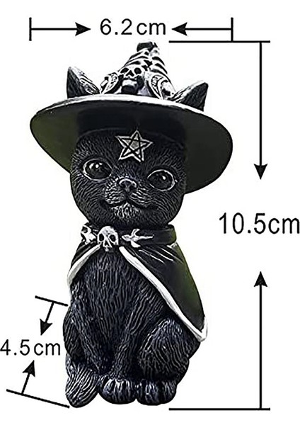 Cadılar Bayramı Sevimli Kedi Süsleri Sihirli Kedi Reçine El Sanatları Hediye -Shofar Kedi (Yurt Dışından)