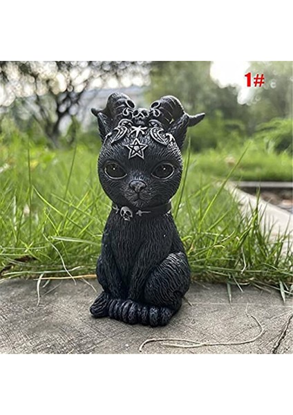 Cadılar Bayramı Sevimli Kedi Süsleri Sihirli Kedi Reçine El Sanatları Hediye -Shofar Kedi (Yurt Dışından)