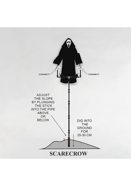 Cadılar Bayramı Çığlık Scarecrow Hayalet Robe Korkuluk Pastoral Çığlık Hayalet (Yurt Dışından) modelleri