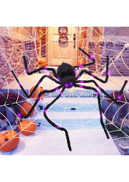 Cadılar Bayramı Örümcek Dekoru, Mor LED Işıklı, Cadılar Bayramı Için 90CM (Yurt Dışından) modelleri