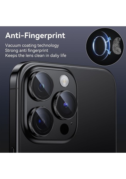iPhone 15 Pro Max / 15 Pro Kamera Lens Koruyucu (3'lü Set) Gümüş Titanyum modelleri