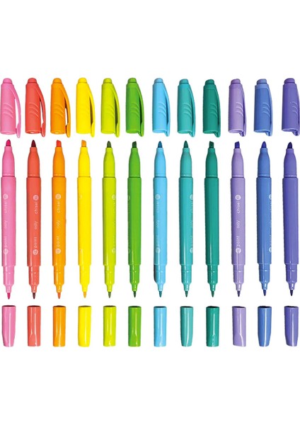 Pastel Renkler Ooly Pastel Hues Çift Uçlu 12’li Keçeli Kalem