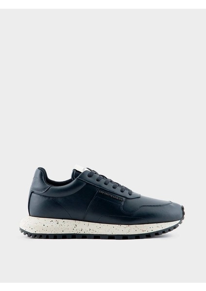 Erkek Marka Logolu Düz Taban Kaydırmaz Günlük Kullanım Lacivert Sneaker X4X639 XD382-00285