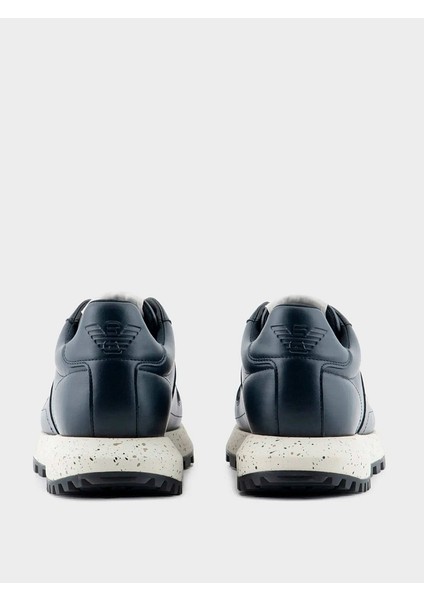 Erkek Marka Logolu Düz Taban Kaydırmaz Günlük Kullanım Lacivert Sneaker X4X639 XD382-00285