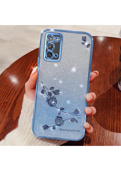 Samsung Galaxy S20 Rhinestone Glitter Telefon Kapağı Kayışla (Yurt Dışından)