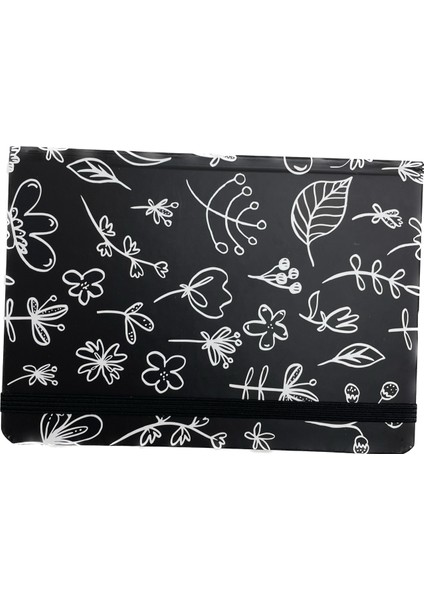 14 x 20 cm Sert Kapak Lastikli Siyah Defter 100 Yaprak 90 gr