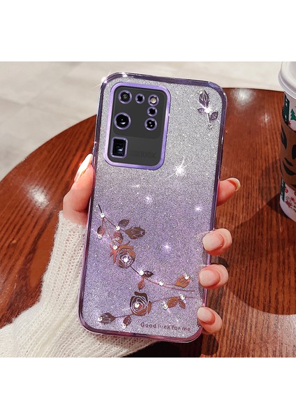 Samsung Galaxy S20 Ultra Glitter Tpu Telefon Kapağı Kayışla (Yurt Dışından)