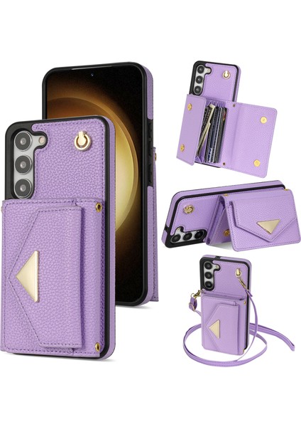Samsung Galaxy S23+ Organ Kart Torbası Pu Deri+ Tpu Kabuğu Omuz Kayışı (Yurt Dışından)