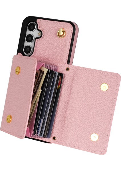 Samsung Galaxy A14 Kart Tutucu Kickstand Pu Deri+ Tpu Kapak Omuz Kayışı (Yurt Dışından) modelleri