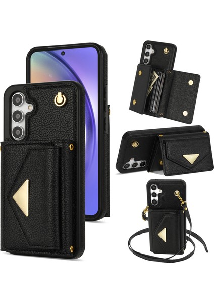 Samsung Galaxy A54 5g Kart Tutucu Cep Telefonu Pu Deri+ Tpu Omuz Kayışı ile Kapak (Yurt Dışından)