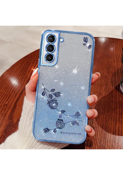 Samsung Galaxy S21 Fe 5g Rhinestone Çiçek Tpu Kapağı Kayışlı (Yurt Dışından)