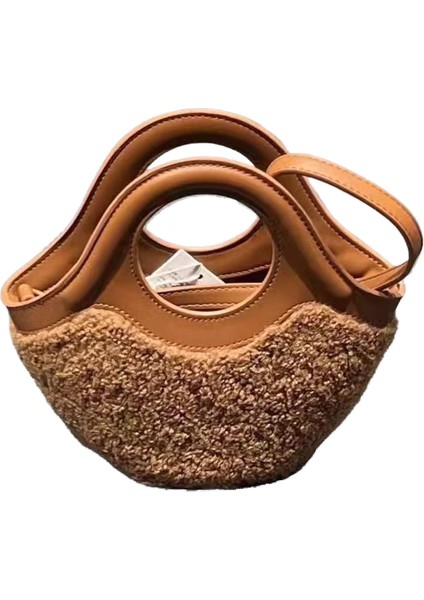 Sebze Sepeti Çantası Peluş Crossbody Çanta Çok Yönlü Tote Çanta (Yurt Dışından)
