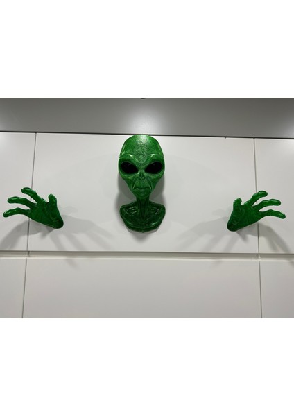 KemX3D Alien Uzaylı Duvar Dekorasyonu Veya Kulaklık Tutucu