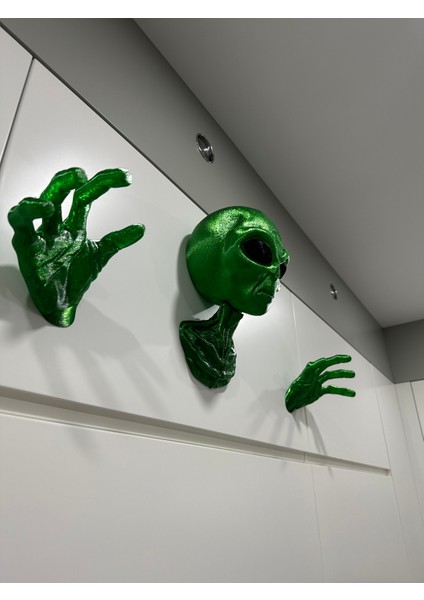 KemX3D Alien Uzaylı Duvar Dekorasyonu Veya Kulaklık Tutucu