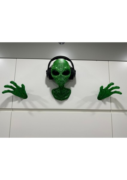 KemX3D Alien Uzaylı Duvar Dekorasyonu Veya Kulaklık Tutucu