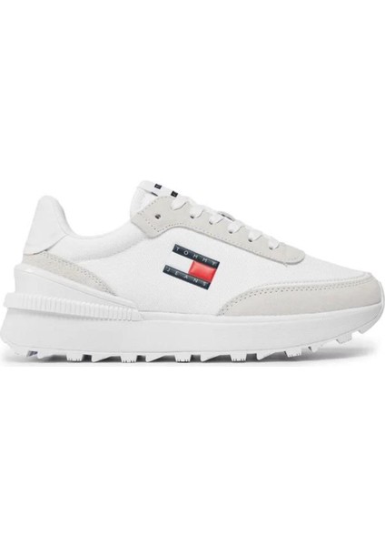 Kadın Marka Logolu Bağcıklı Kaydırmaz Tabanlı Günlük Beyaz Sneaker EN0EN02511-YBS