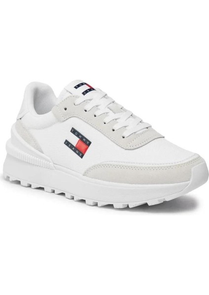 Kadın Marka Logolu Bağcıklı Kaydırmaz Tabanlı Günlük Beyaz Sneaker EN0EN02511-YBS fiyatları