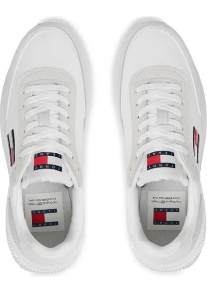 Kadın Marka Logolu Bağcıklı Kaydırmaz Tabanlı Günlük Beyaz Sneaker EN0EN02511-YBS indirimleri