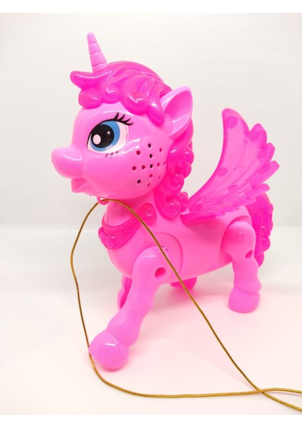 Unicorn Sesli Ipli Işıklı Yürüyen Unicorn Oyuncak 18CM