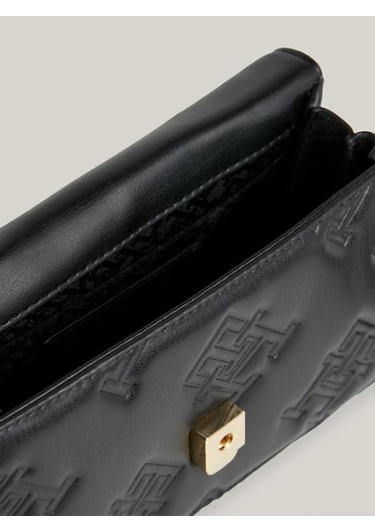 Kadın Deri Marka Logolu Fermuarlı Günlük Kullanım Siyah Omuz Çantası AW0AW15727-BDS modelleri