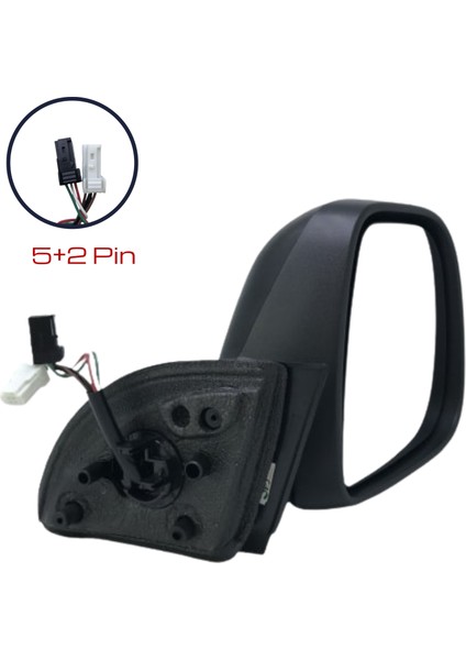 Dış Dikiz Aynası Peugeot Partner Tepee, Citroen Berlingo 2013-2018 Elektrikli, Isıtmalı, Sensörlü, Manuel Katlanır, Siyah Kapak, 7 Pin, 2 Soket indirimleri