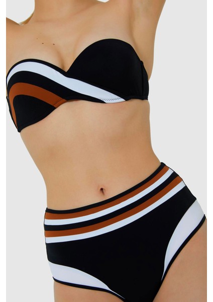 3425 Siyah Straplez Bikini Takımı