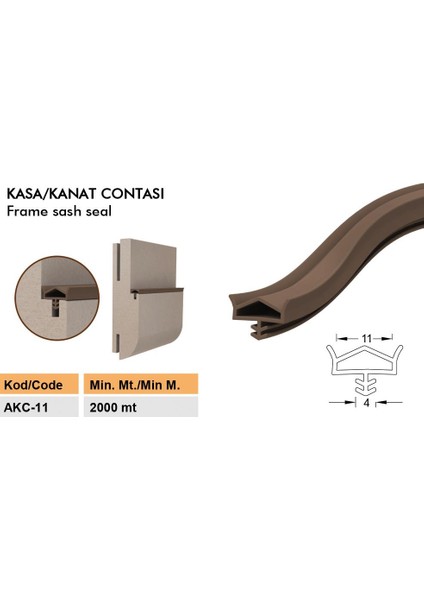 Ahşap Kapı Fitili Ahşap Kapı Contası Beyaz 25 Metre Ortadan Tırnaklı Akc-11 modelleri
