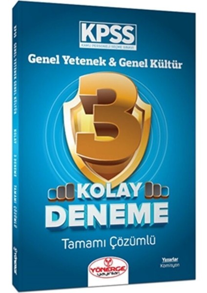 Kpss Genel Yetenek Genel Kültür Kolay 3 Deneme Çözümlü fiyatları