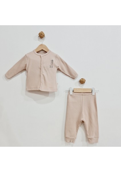 2'li Unisex Bebek Takım Bej Rengi