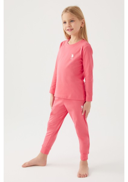 U.S. Polo Assn.  Asnn Kız Çocuk Pembe Pijama Takımı