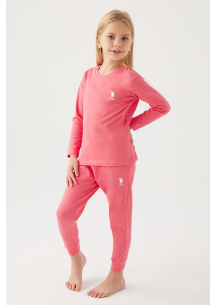 U.S. Polo Assn.  Asnn Kız Çocuk Pembe Pijama Takımı