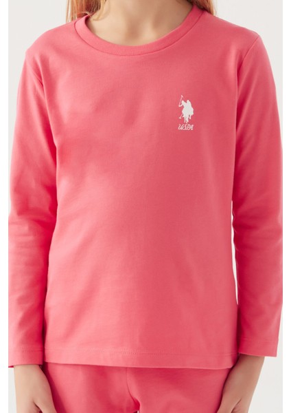 U.S. Polo Assn.  Asnn Kız Çocuk Pembe Pijama Takımı