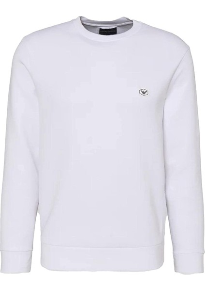 Erkek Pamuklu Logo Detaylı Yuvarlak Yaka Beyaz Sweatshirt 8N1MD1 1JHSZ-0100 fırsatları