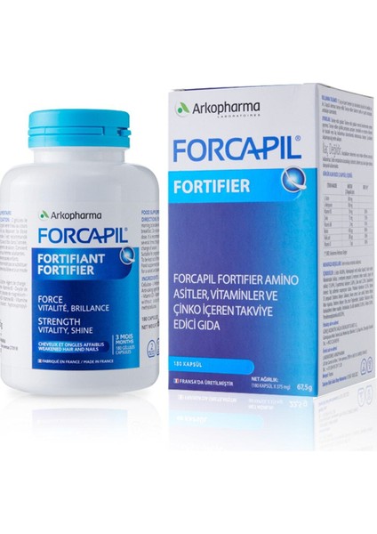 Forcapil® Fortifier – Saç Ve Tırnak Takviye Edici Gıda - 180 Kapsül