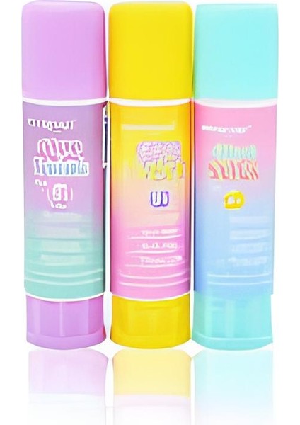 Pastel Renk 9 gr Stick Yapıştırıcı 3 Lü Set Pastel Stick