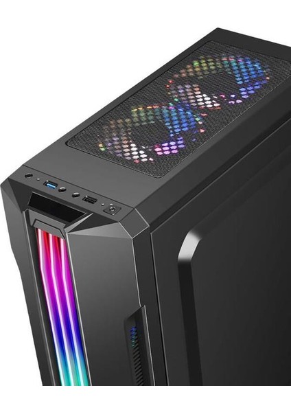 SNT Hunter LS C2 Mid Tower Atx Gaming 2 x Argb Fanlar ve Kontrolcü Dahil Masaüstü Bilgisayar Kasası (POWER YOK)