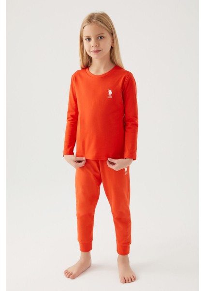 Asnn Kız Çocuk Nar Çiçeği Pijama Takımı
