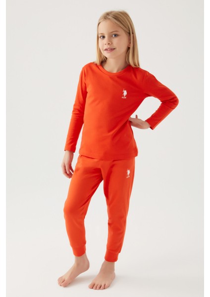 Asnn Kız Çocuk Nar Çiçeği Pijama Takımı