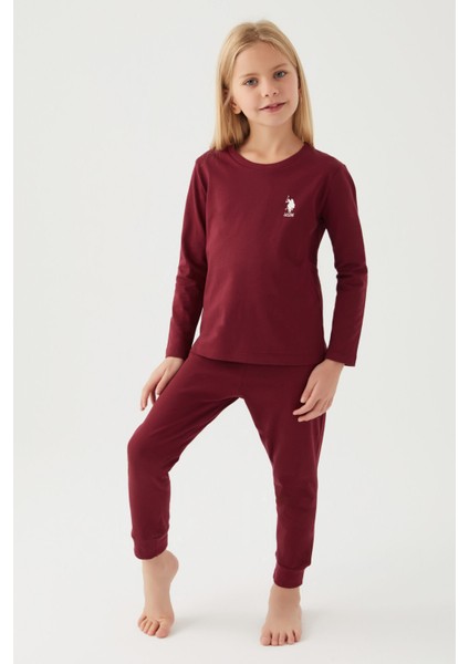 Asnn Kız Çocuk Kahve Pijama Takımı