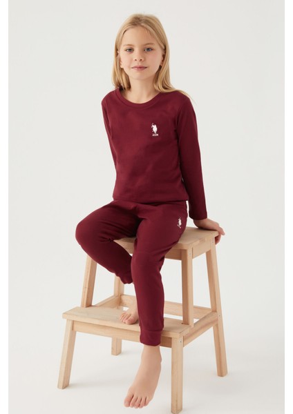 Asnn Kız Çocuk Kahve Pijama Takımı