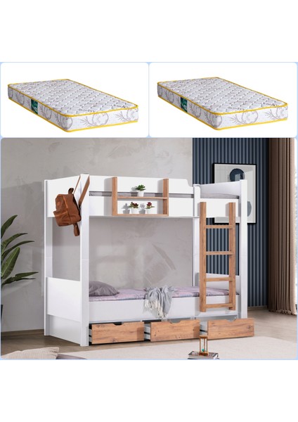 Ranza, Asya Ayrılabilir Çekmeceli Ranza + 2 Comfort Yatak