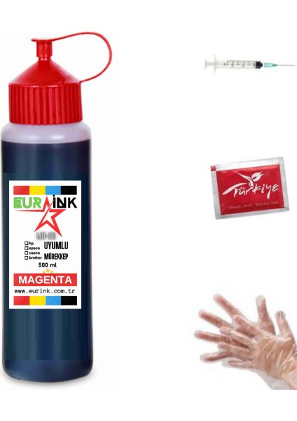 Canon Pixma G1460 Uyumlu Mürekkep 500ML Kırmızı