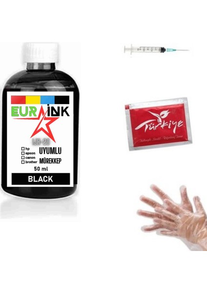 Canon MP190 Için Eurink Siyah Kartuş 50ML Mürekkebi
