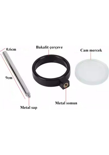 İçbükey Dışbükey Cam Mercek Seti Çerçeveli Saplı 6 Parça fiyatları